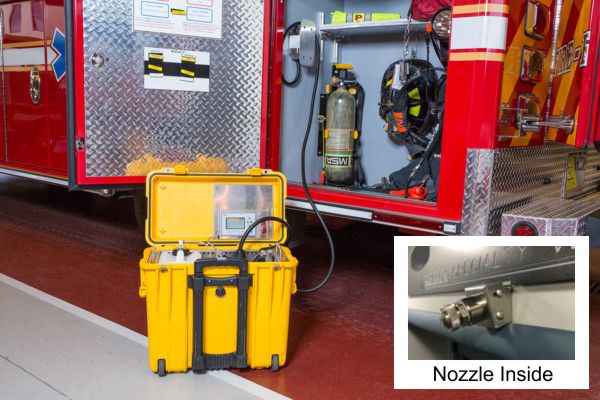 The ADP Ports provide a direct, plug-and-play connection to a nozzle assembly that is permanently mounted in the patient compartment. 